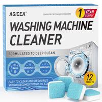 Washing Machine Cleaner Descaler 12 Pack - Deep Cleaning Tablets For HE Front Loader & Top Load Washer, Septic Safe Eco-Frien...