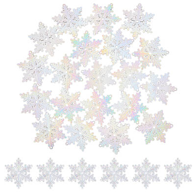 20Pcs Christmas UV Plated Transparent Acrylic Connector Charms
