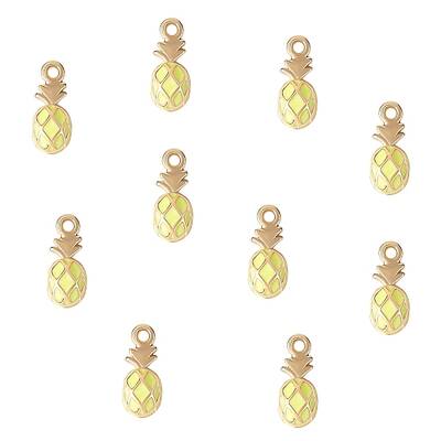 10Pcs Brass Enamel Pendants