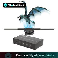 3D Hologram Projector, Holographic Advertising Show, Computer and Mobile Phone Control, LED Lights, Easy Wall Mount, Decorati...