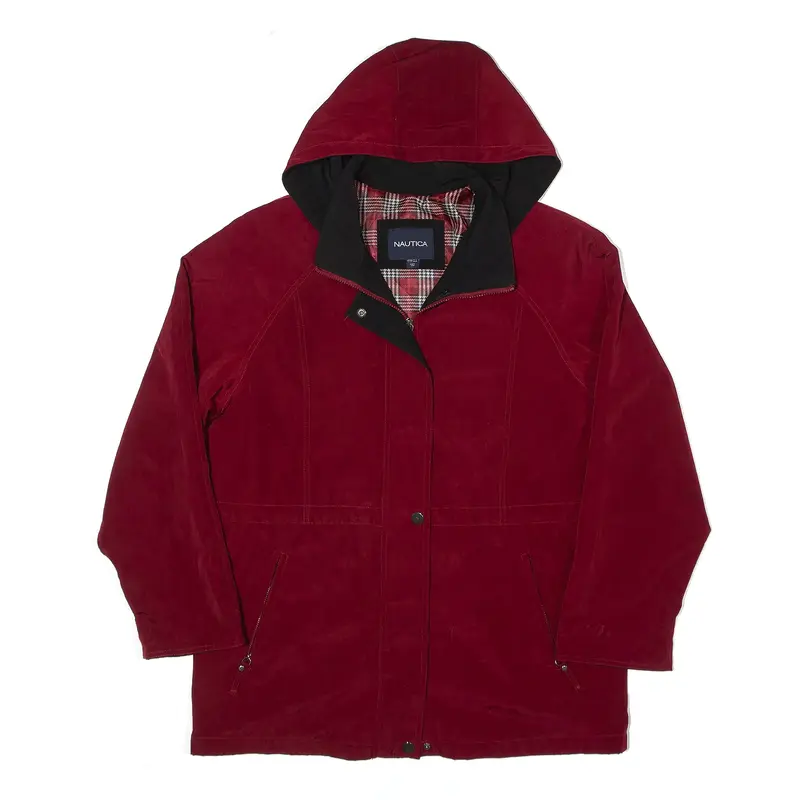NAUTICA Coat Maroon Hooded Parka Womens L