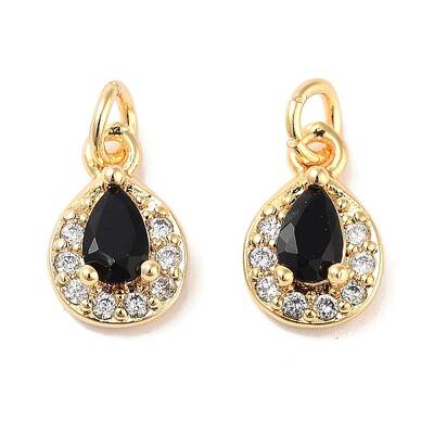 Brass Micro Pave Cubic Zirconia Charms