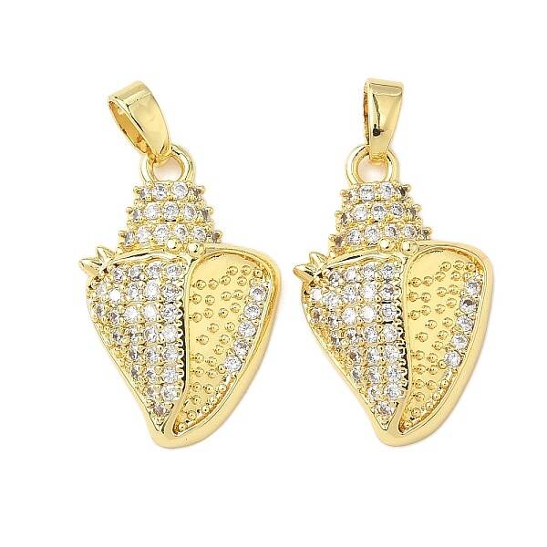 Brass Micro Pave Clear Cubic Zirconia Pendants