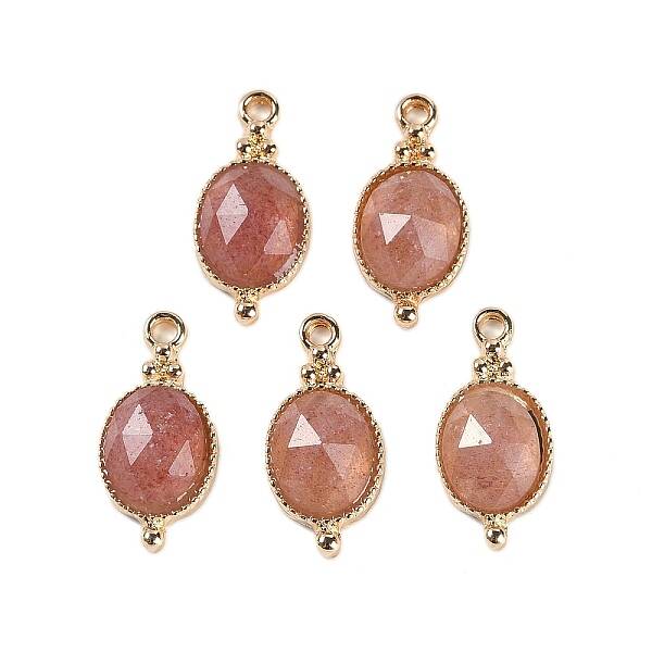 Natural Strawberry Quartz Faceted Pendans