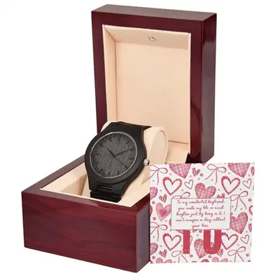 To My Wonderful Boyfriend - A Timeless Wooden Watch