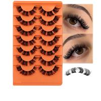 Natural Cluster Lashes Eyelash Extensions for Music Festival Makeup, 7 Pairs Summer D Curl Wig Lash Extension Kit for Diy Eye...