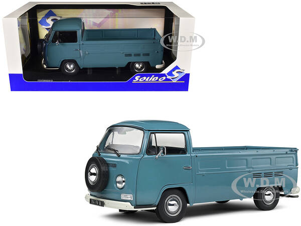 1968 Volkswagen T2 Pickup Truck Petrol Blue 1/18 Diecast Model Car by Solido