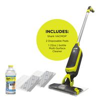 Shark VACMOP Pro Cordless Hard Floor Vacuum Mop VM180 with 4 Disposable Pads & 12oz Cleaner Lightweight Multisurface Cleaner