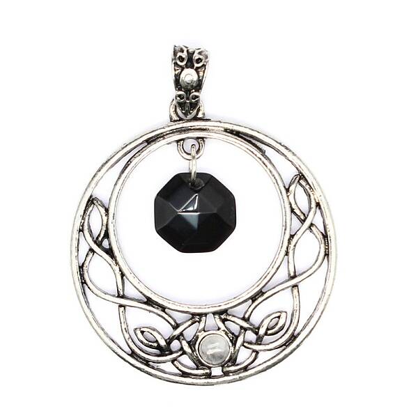 Natural Obsidian Faceted Hexagon Pendants