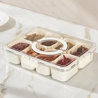 Plastic Divided Serving Tray with Lid and Handle Snack Box Charcuterie Container Portable Snack Platters Organizer for Candy,...