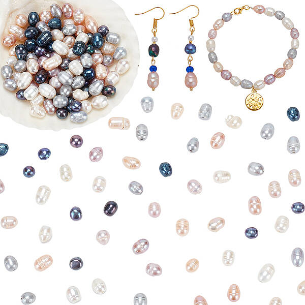 120Pcs 6 Style Large Hole Pearl Beads