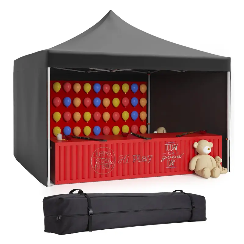 Garvee 10x10 Instant Pop-Up Gazebo - Waterproof Canopy with 3 Sidewalls & Windows for Outdoor Weddings & Patios (Black)