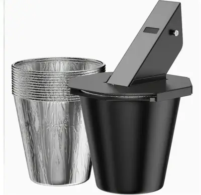 Esheal Grease Bucket with Lid & Aluminum Liner, Upgraded Grill Accessories, Replacement Drip Bucket for Traeger Smokers & Gri...