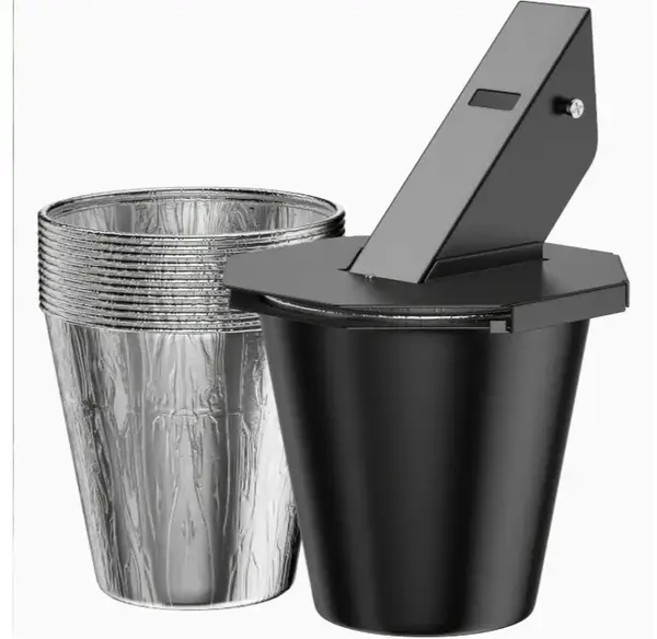 Esheal Grease Bucket with Lid & Aluminum Liner, Upgraded Grill Accessories, Replacement Drip Bucket for Traeger Smokers & Gri...