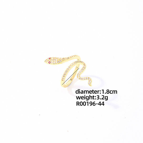 Snake Golden Brass Cuff Ring