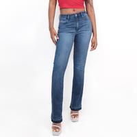 Free Junns Women's Bootcut Jeans, Mid Rise, Dark Wash Blue Denim, Flare Leg, Womenswear Jeans (JEL2403-4C DARK)