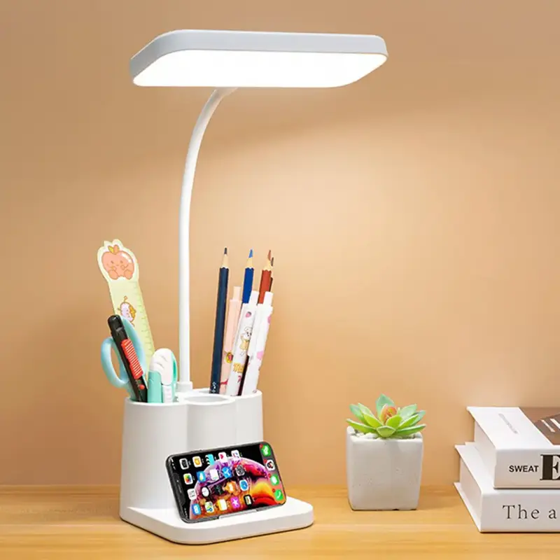 Dimmable LED Desk Light Touch Sensor Table Bedside Reading Lamp USB Rechargeable