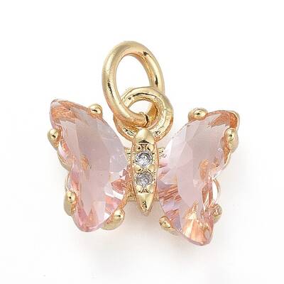 Brass Micro Pave Clear Cubic Zirconia Pendant