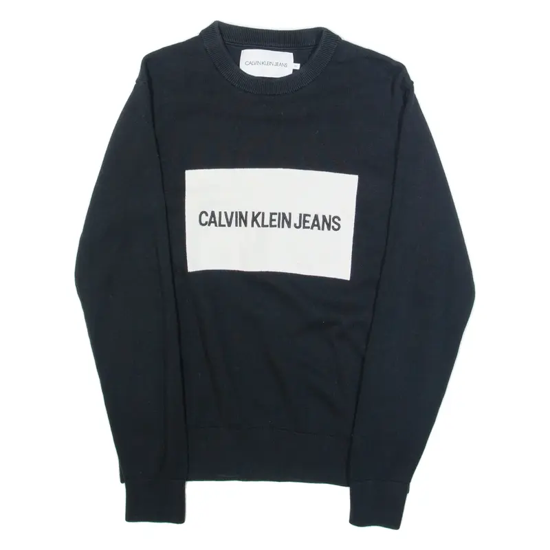 CALVIN KLEIN JEANS Mens Jumper Black Tight Knit M