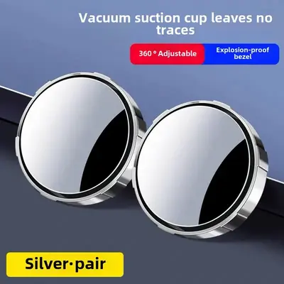 2 pack car rearview mirror, 360-degree reversing mirror, vacuum suction cup, small round mirror, blind spot auxiliary mirror,...