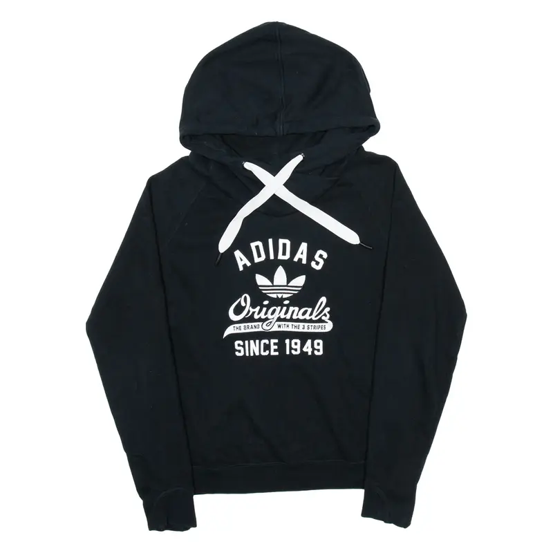 ADIDAS Womens Black Hoodie UK 12