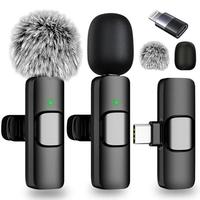 Professional Wireless Lavalier Microphone, USB Rechargeable Wireless Microphone, Plug-Play Lapel Mic for Video Recording, Tea...