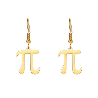Pi Symbol 304 Stainless Steel Dangle Earring