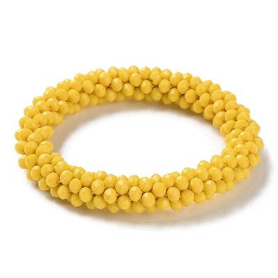 Crochet Glass Beads Braided Stretch Bracelet