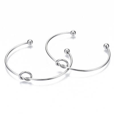 Tarnish Resistant 304 Stainless Steel Love Knot Cuff Bangle Making