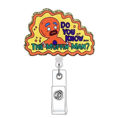 Funny Retractable Badge Reel, 1 Count Acrylic ID Holder with Clip, Identification Badges & Supplies for Nurses, Doctors, Stud...