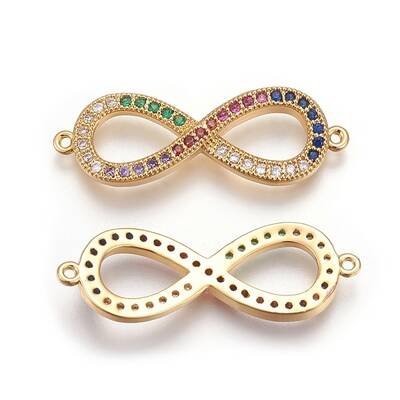 Brass Micro Pave Cubic Zirconia Links