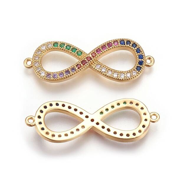 Brass Micro Pave Cubic Zirconia Links
