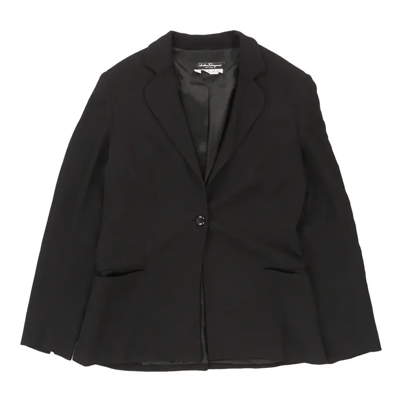 Salvatore Ferragamo Blazer - Large Black Viscose | Size: large