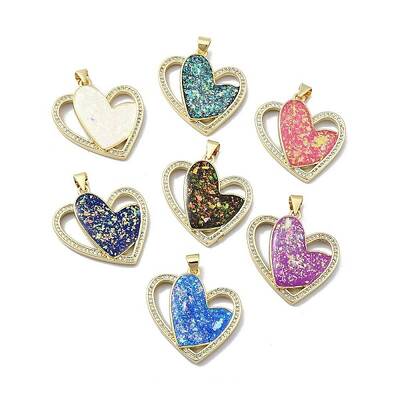 Brass Micro Pave Clear Cubic Zirconia Pendants