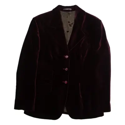 BURBERRY Mens Blazer Jacket Maroon Velvet L