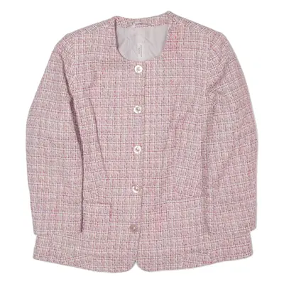 Overcoat Jacket Pink Check Womens M