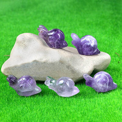 Natural Amethyst Carved Healing Snail Figurines