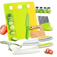 Children's Kitchen Tool Set, 13pcs/set Including Knife, Peeler, Cutter, Cutting Board, Baking Embossing Tools, Kitchen Utensi...