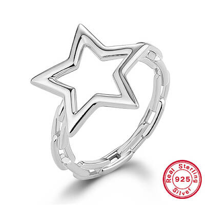 Rhodium Plated 925 Sterling Silver Finger Ring