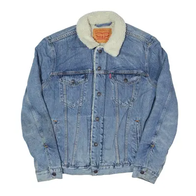 LEVI'S Sherpa Lined Denim Jacket Blue Mens M