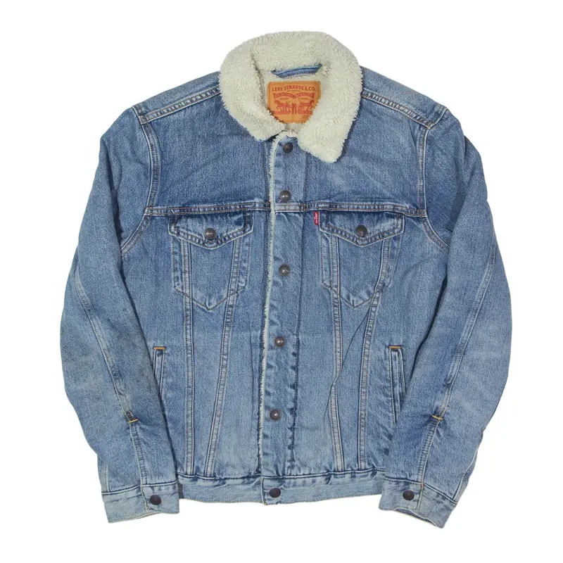 LEVI'S Sherpa Lined Denim Jacket Blue Mens M