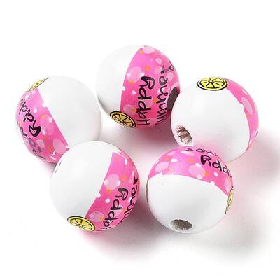 Summer Theme Printed Wood European Beads
