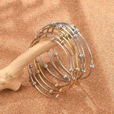 Fashion Tri-color 304 Stainless Steel Bangle Sets