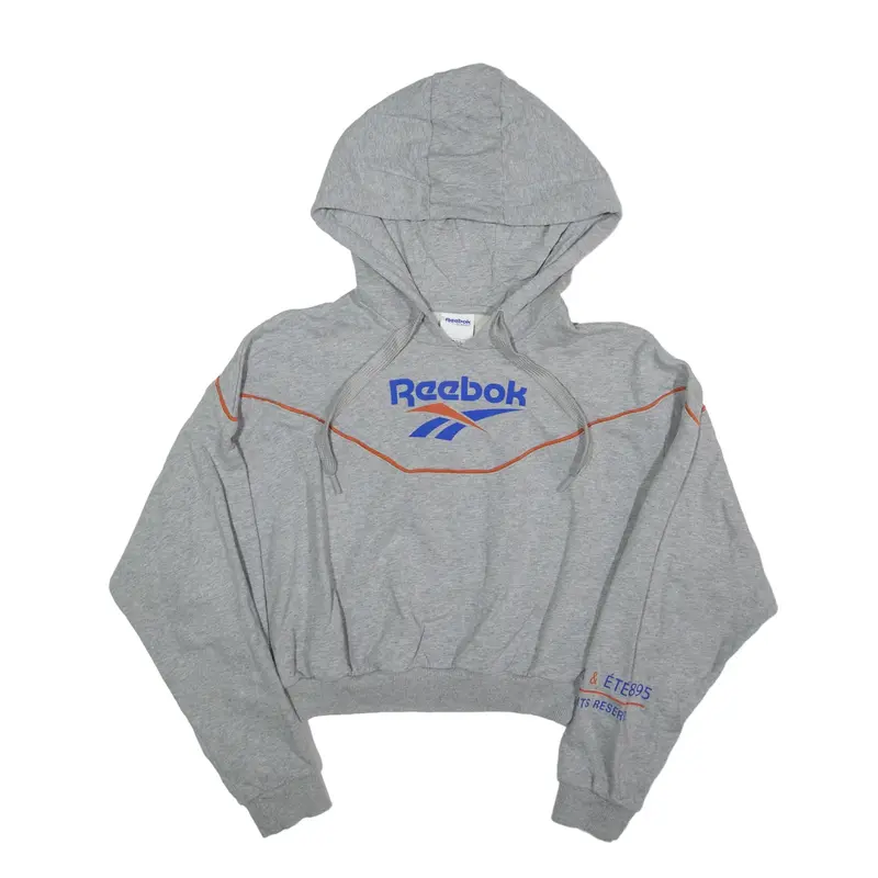 REEBOK Hoodie Grey Pullover Womens XS