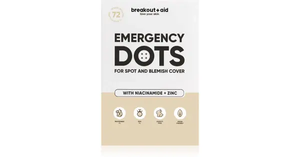 Breakout+aid Acne Patches with Niacinamide and Zinc Emergency Dots 72 pieces