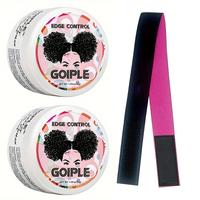 Strawberry Scent Smooth Haircare Hair Edge Control Wax with Hair Band Gift, Including 2 Strawberry Flavored Wax Gel & 1 Hair ...