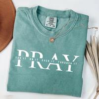 Comfort Colors Religious T-Shirt, Pray Jesus , Bible Verses T-Shirt, Christian Tee, Religious Women Gift Tee T-Shirt