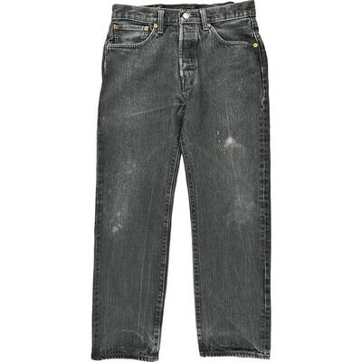 Levi's 501 Denim Jeans - 28W 29L - Black Cotton