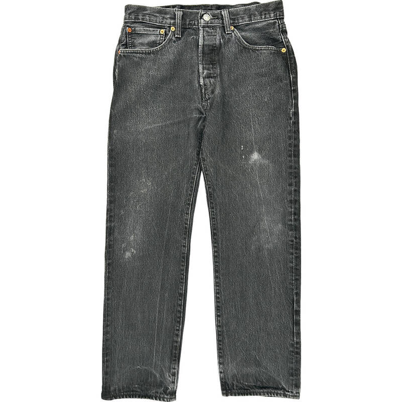 Levi's 501 Denim Jeans - 28W 29L - Black Cotton