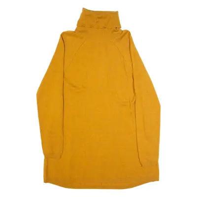 FAT FACE Womens Jumper Dress Yellow Wool Long Sleeve Knee Length UK 10
